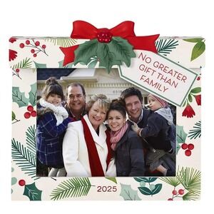NIP - HALLMARK Keepsake The Gift of Family 2025 Photo Christmas Ornament Red Bow